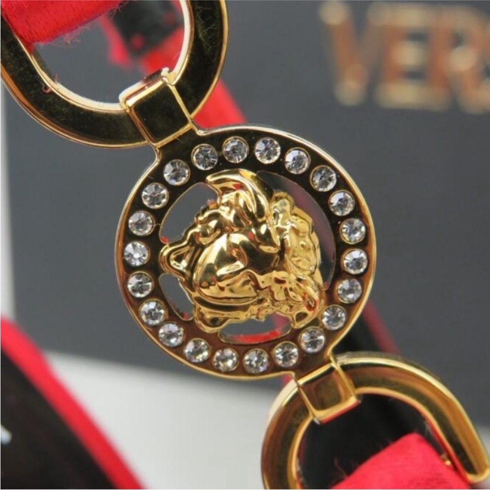 NIB VERSACE CORSET RED
SATIN GOLD MEDUSA
SANDALS HIGH HEEL PUMPS - Picture 6 of 9
